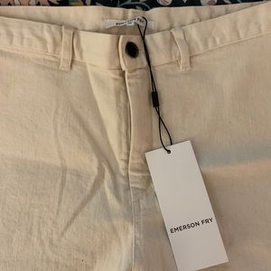 Emerson Fry Natural Crop Pants Size 10 NWT